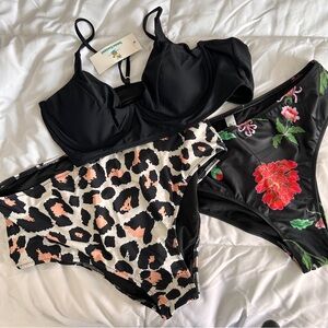 BeachSissi bikini swim Top 2 Bikini bottoms Womens size XL (lot of 3) pool beach